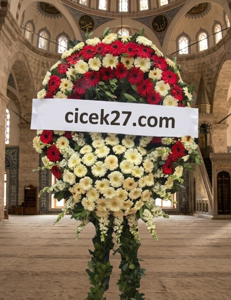 Gerbera ve Şebboy Tasarım Taziye Cenaze  Çelengi